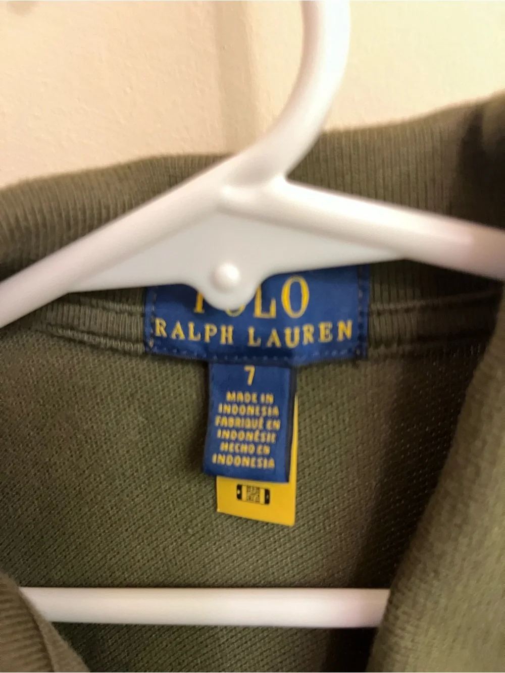 Boys Ralph Lauren Olive Green Polo with Blue Pony Logo
